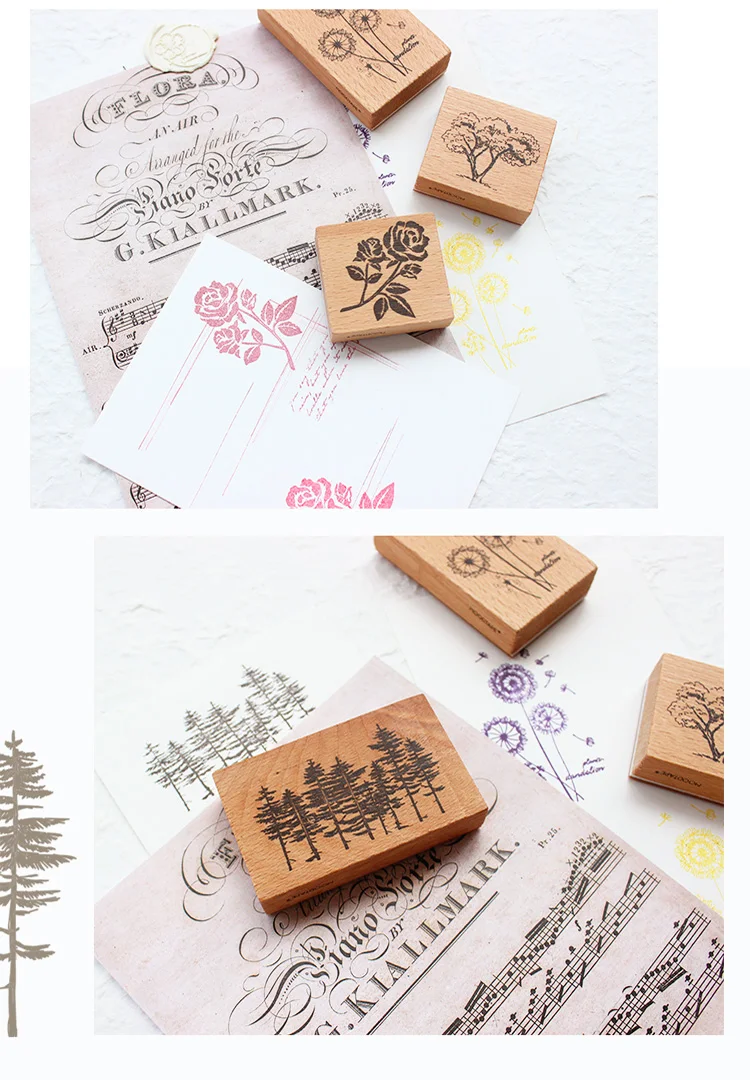 Moodtape винтажный деревянный прозрачный штамп розовое дерево для DIY скрапбукинга/фотоальбома декоративная печать резиновый штамп
