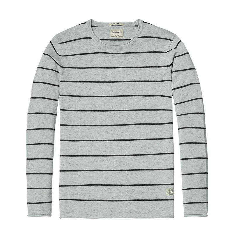 SIMWOOD 2019 Spring New Slim Fit Striped Sweater Men 100% Cotton Embroidery Thin Knitted Pullovers Curl Hem Plus Size MT017017 SIMWOOD 2019 Spring New Slim Fit Striped Sweater Men 100% Cotton Embroidery Thin Knitted Pullovers Curl Hem Plus Size MT017017