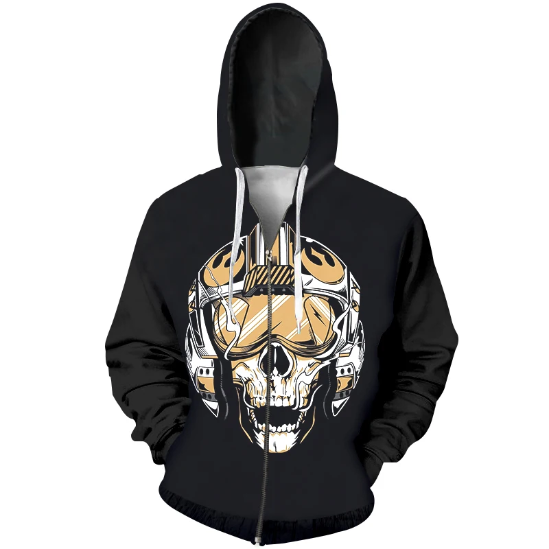 Fashion Zipper Hoodies Men Hoodie Sweatshirts Star Wars Print Unisex Hip Hop Streetwear 3d 