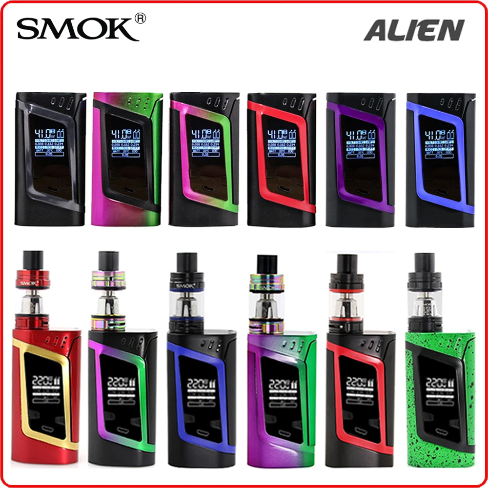 

Original SMOK Alien Mod 220W Vape Box Mod Electronic Cigarette for TFV8 Baby Atomizer Tank Micro TFV4 Vaporizer E Cigarette