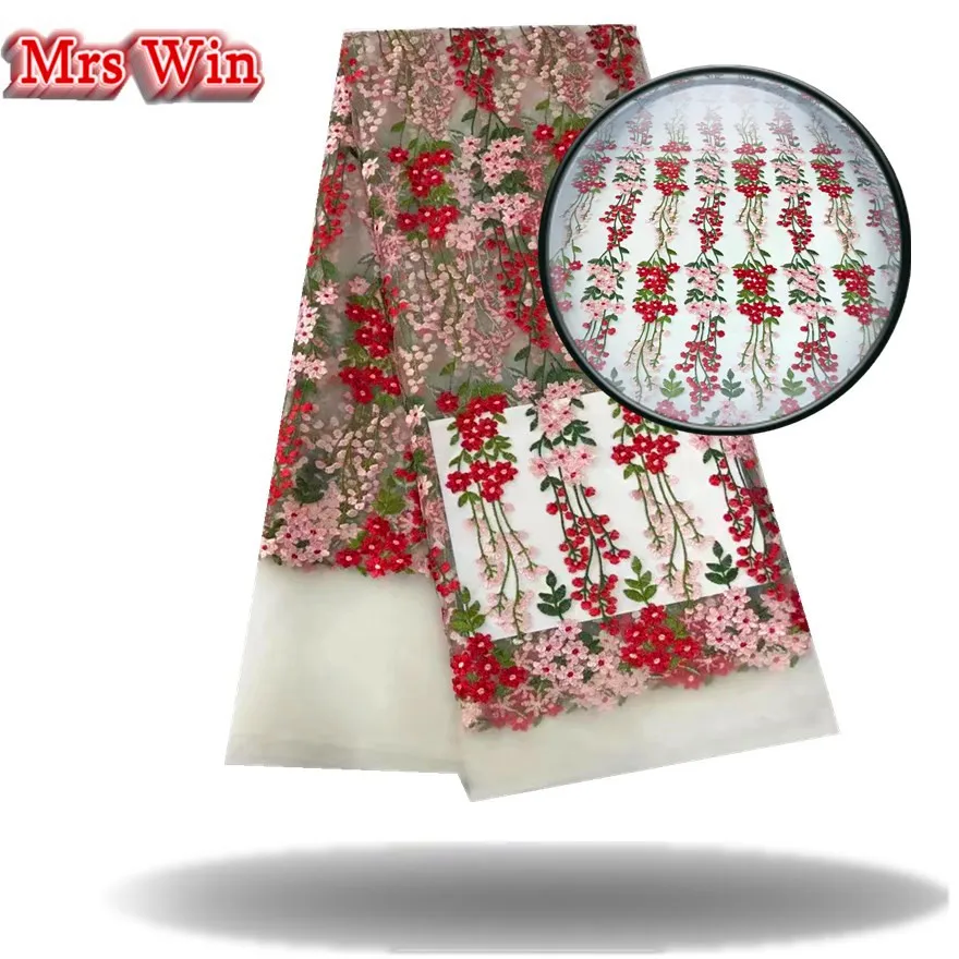 Wholesale 2018 Latest embroidery flower African French Net Lace Fabric.High Quality Tulle Fabric For Wedding | Дом и сад