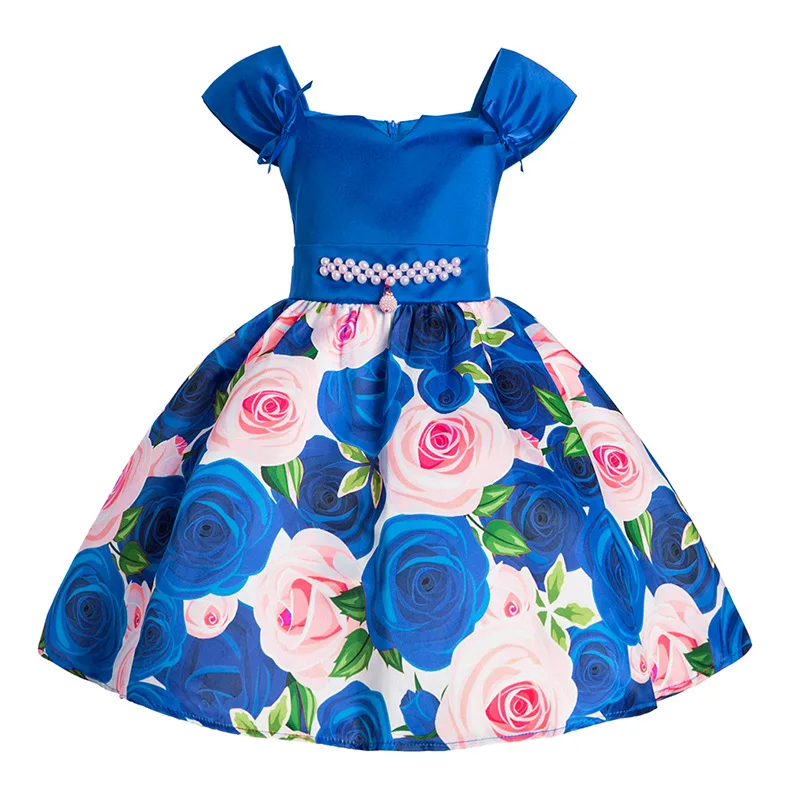 Детское платье с цветочным принтом для девочек; детское бальное платье принцессы; свадебное вечернее платье; праздничные платья для