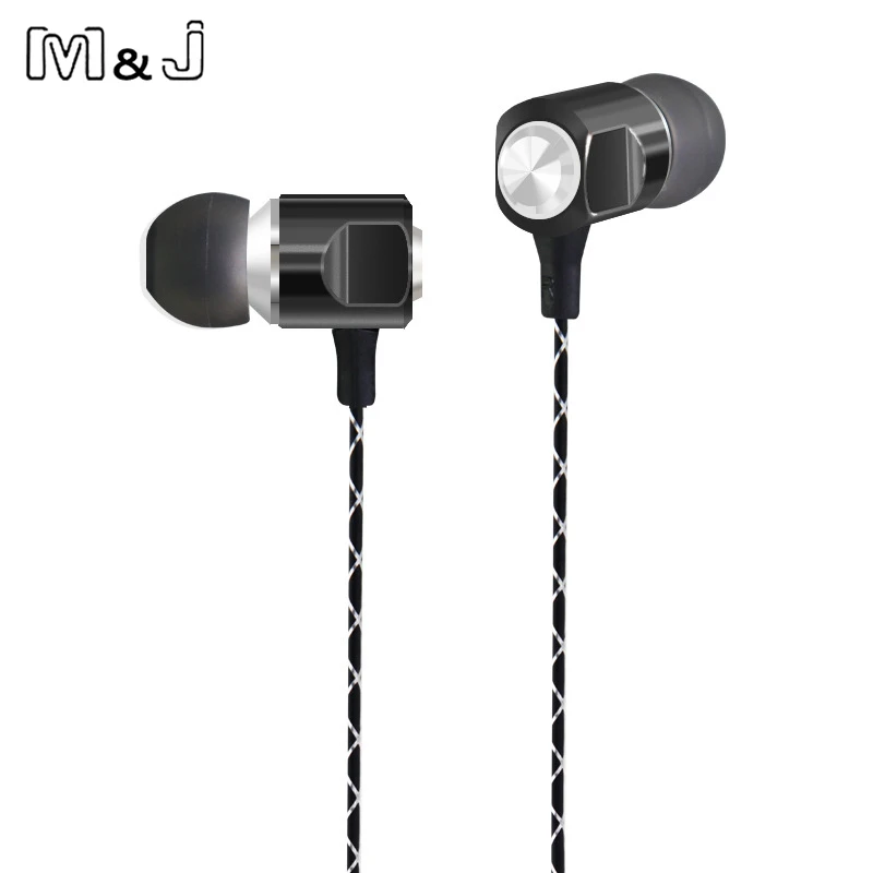 M&ampJ-56 Drive-by-wire Metal In ear earphone Headset With Switch Song and Mic For Ipad Samsung IPhone Mp3 Music High Bass Quality |