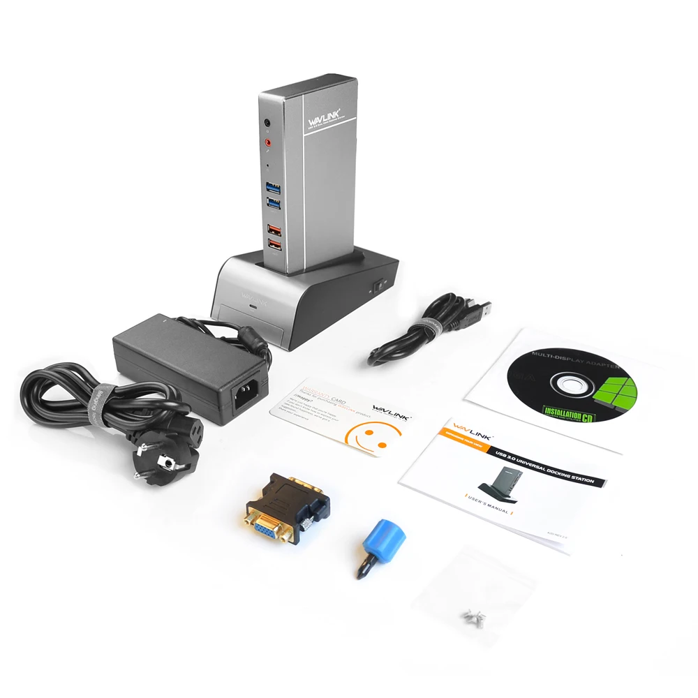 Estación de acoplamiento Universal para portátil USB 3,0 con Base de carcasa HDD y SSD soporte de vídeo Dual HDMI/VGA/DVI a 1152X2048 Gigabit Ethernet - 6