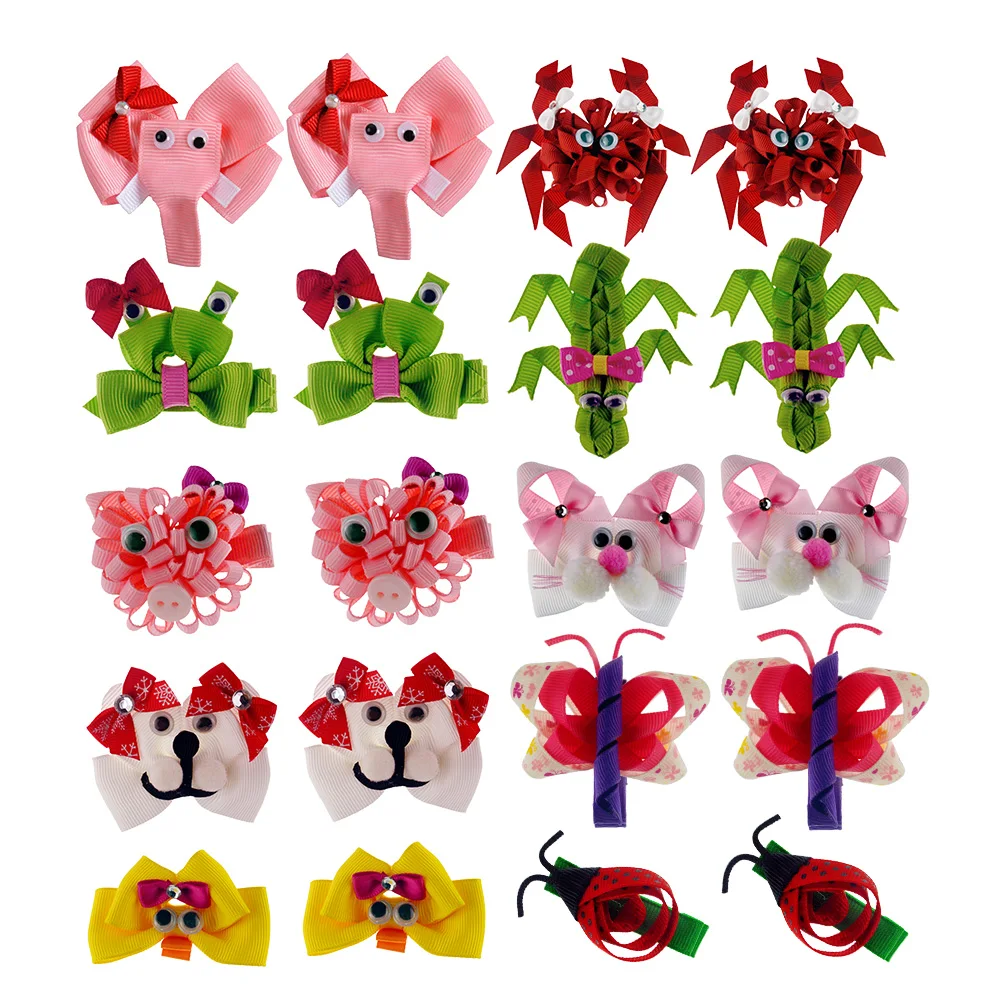 20 Pcs//lot Girls Candy Color Kids Bow Alligator Clip Children Hair Accessories