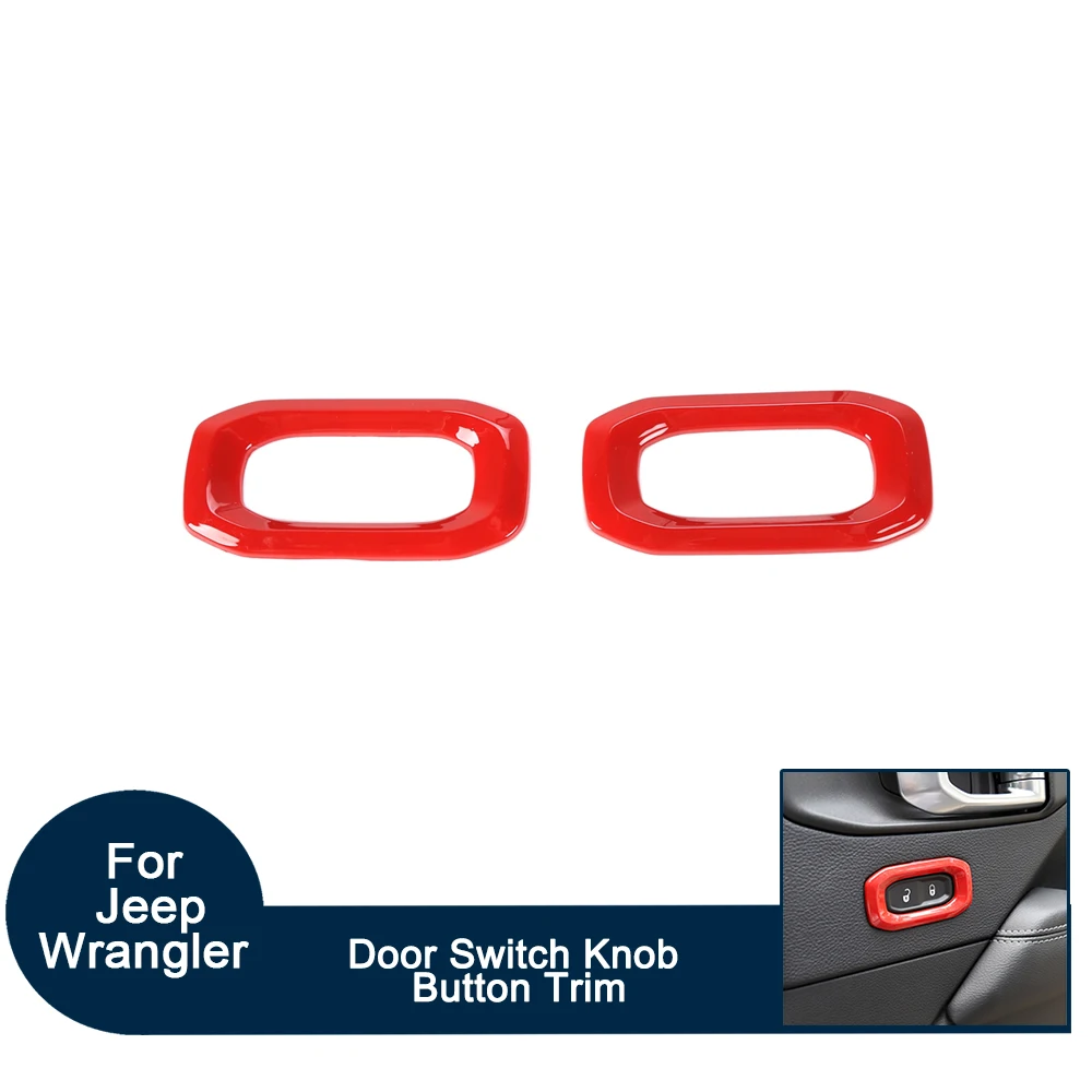 

Car Accessories Inner Door Switch Knob Button Trim Cover for Jeep Wrangler JL 2018+Red/Carbon Fiber/Sliver 2pcs(1set)