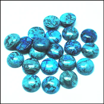 

10pcs blue stone blue jaspe stone cabochons no hole grey jaspr semi precious stone Stone CABS 16MM