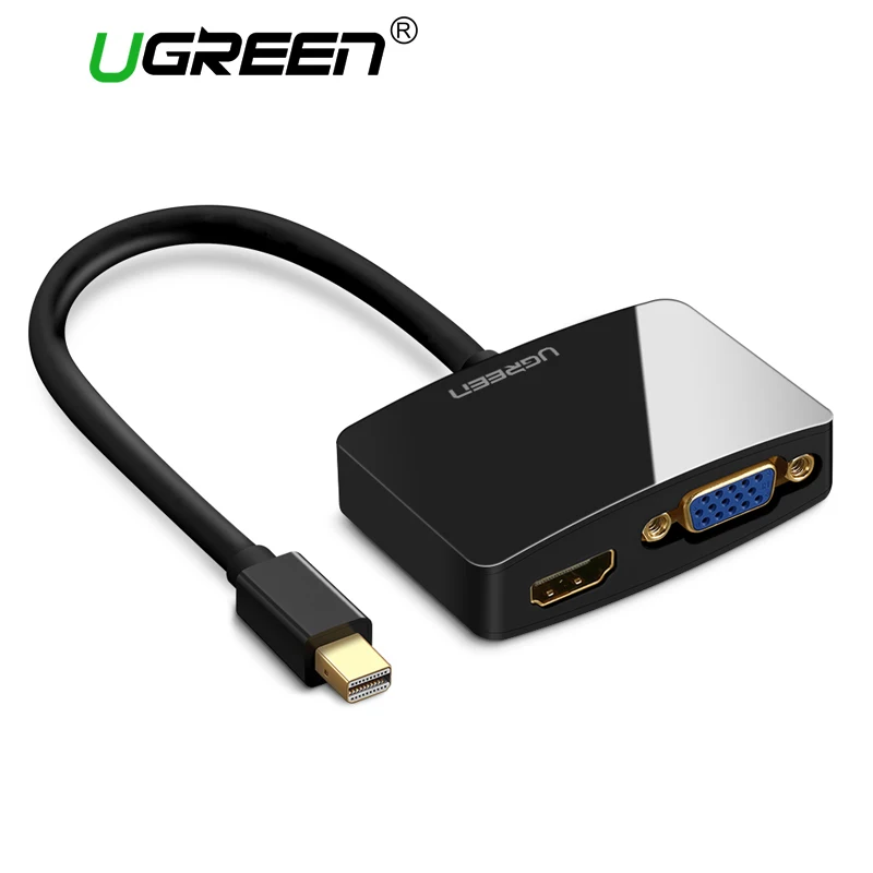 

Ugreen 2 in 1 Thunderbolt 1/2 Mini DP to HDMI VGA Cable Adapter Mini DisplayPort To HDMI VGA Converter for Apple MacBook Air Pro