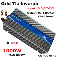 1000W Grid Tie Inverter MPPT Function 10.5-30VDC input 110V 230VAC Micro Grid Tie Pure Sine Wave Inverter 24V 18V to 110V 220V multiple parallel stacking pure sine 110v ac micro waterproof inverter 250w