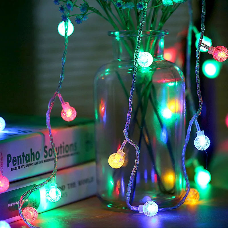 Горячая светящиеся шары 2 м 20 светодиодный Вишневый шар лампы гирлянды светодиодный гирлянды рождественские украшения фестиваль открытый свадьба