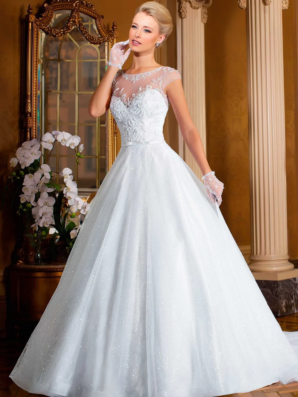 Vestido De Noiva 2017 Luxury Beaded Ball Gown Wedding Dress Y Vestido De Noiva 2017 Luxury Beaded Ball Gown Wedding Dress Y Bride See Through Back Vestidos Robe Mariage In Dresses From