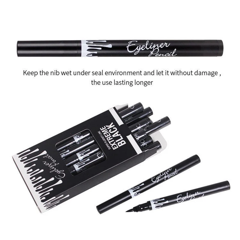 Channy الأسود آي لاينر مقاوم للماء قلم العينين اينر القلم مستحضرات التجميل المكياج العين علامة أساسيات الجمال كحل كفاف
