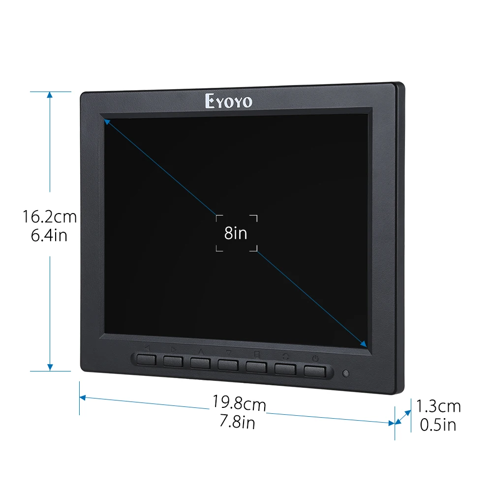 Eyoyo EM08A 8 "дюймов 768x4:3 ЖК дисплей 1024 цвет мониторы поддержка 1080P HDMI вход экран HDMI VGA BNC AV для ПК видеонаблюдения DVR