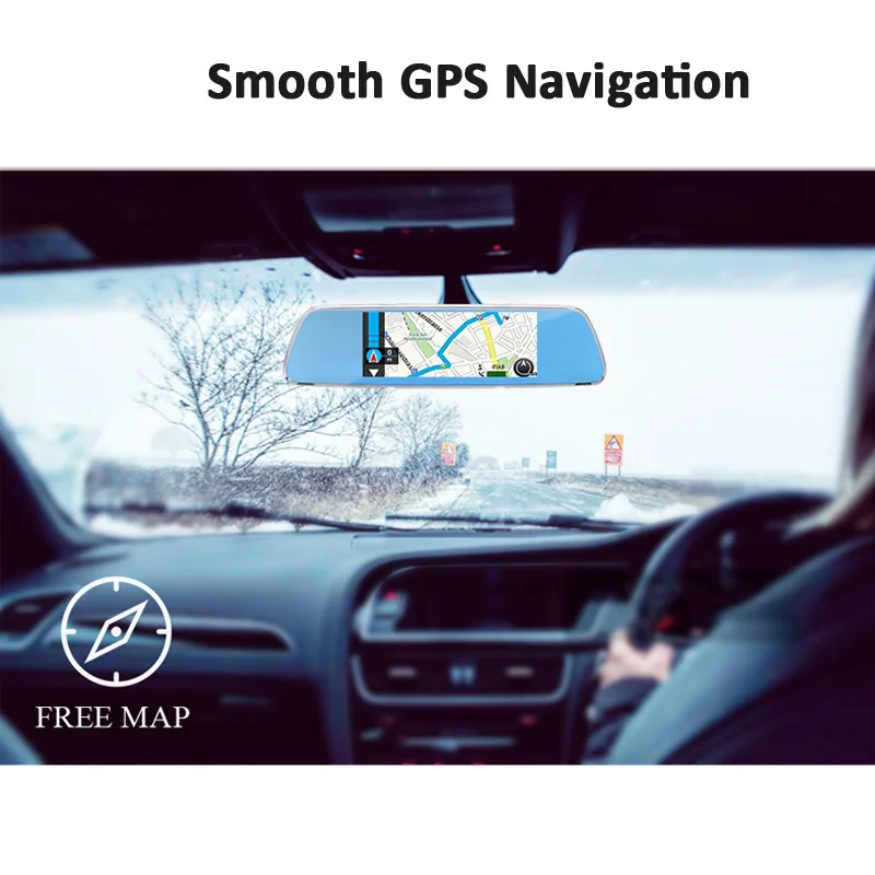Видеорегистратор 3g Android gps 7.0in зеркало заднего вида камера ПЗУ 16 Гб ночного