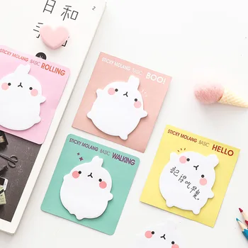 

Cute Molang Rabbit Self-Adhesive Memo Pad Sticky Notes Sticker Label Escolar Papelaria School Office Supply