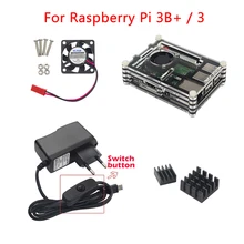 Raspberry Pi 3 Model B+ Plus Accessories kit 9-layer Acrylic Case+CPU Fan+5V 2.5A Power Adapter+Heat Sink for Raspberry Pi 3