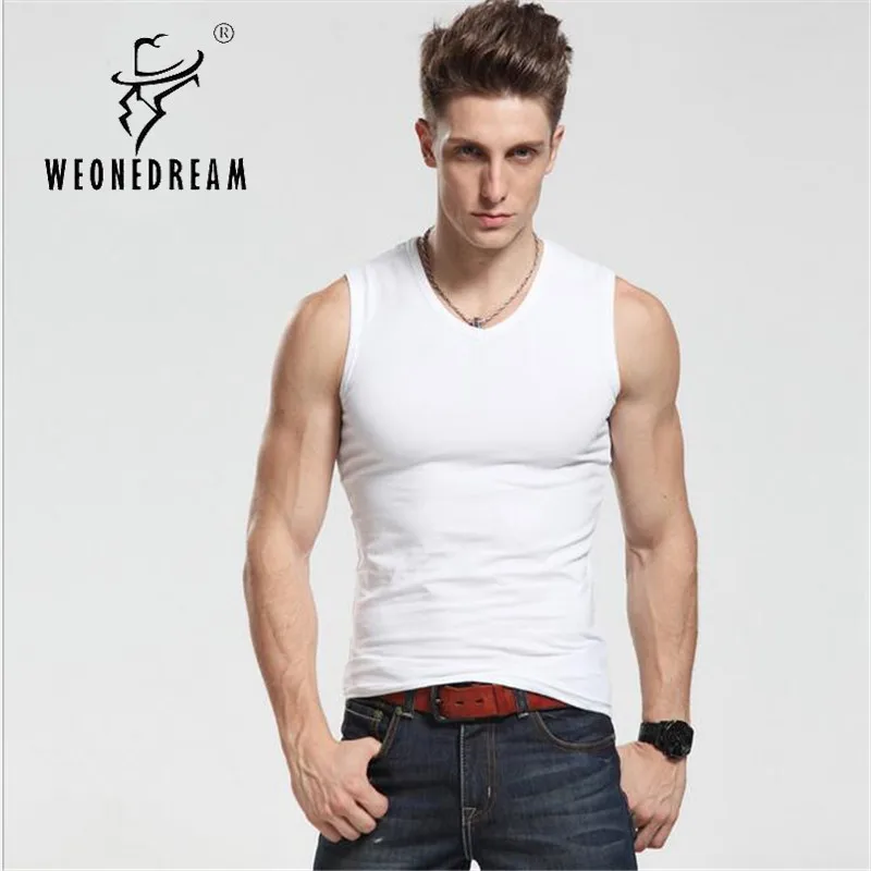 

Casual sleeveless t shirt men solid cotton black 2018 summer flxible wearable absorbent slim fit boys clothes bodybuilding