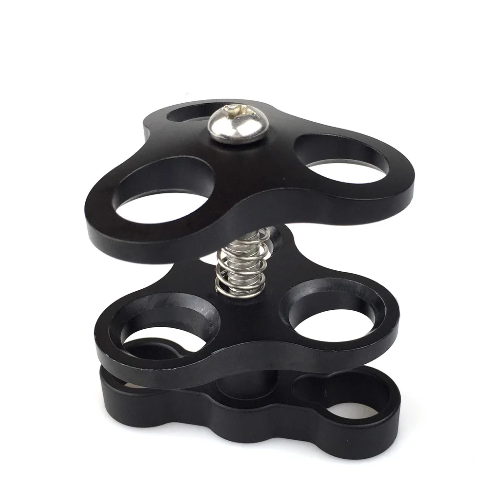 Aluminum Alloy Ball Clamp for Camera Arm System Underwater Grip Dual Ball Arm Firmly Diving Essential Accessory Triple Hole