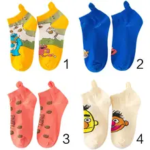 Японский Стиль Для женщин для девочек милые аниме из мультфильмов цифры короткие носки-башмачки 3D ухо Красочные плед Винтаж закрытым хлопковые чулки