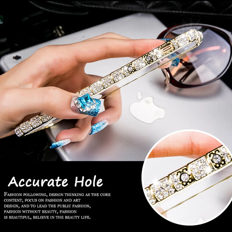 Para iPhone X XR XS Max funda de lujo Bling diamante parachoques para iPhone 8 7 6 6 S Plus marco de Metal con incrustaciones de serpiente de diamantes de imitación brillante