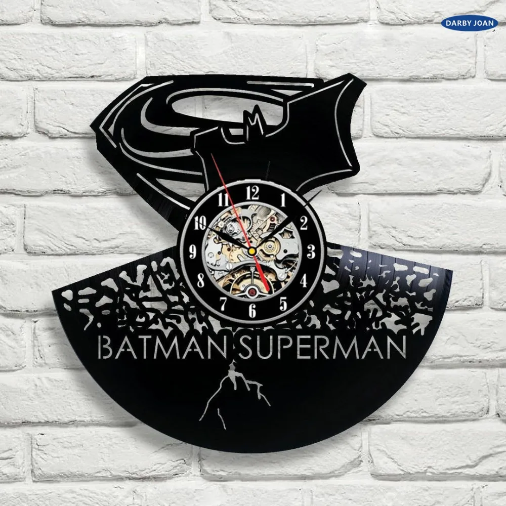 Batman Desain Vinyl Record Jam Dinding Rumah Seni Ruang Bermain Kamar Tidur Club Shop Dinding Clock Reloj Designer Wall Clock Wall Clockwall Clock Design Aliexpress