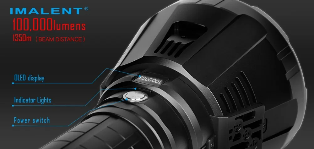 Супер фонарик комплект IMALENT MS18 прожектор+ R90TS набор световых головок(2 головки+ 1 корпус) XHP35 HI/XHP70.2 LEDs ручной фонарь