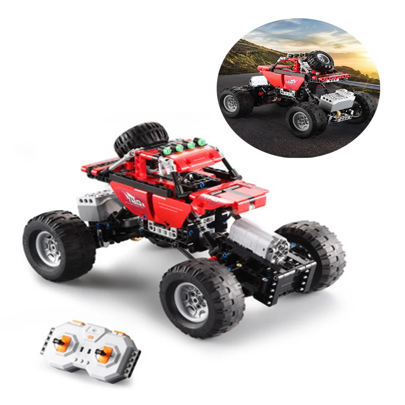 

489 PCS Building Block RC Car 4 Driving Force Remote Control 2.4Ghz Electric RC Truck compatible with Legoed Kids Suprise Gifts