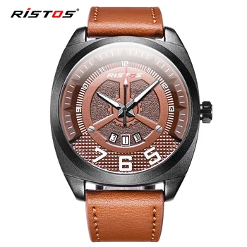 

Fashion Ristos Men Extreme Sports Military Army Quartz Watches Genuine Leather Watch Reloj Masculino Male Wristwatch Hombre 9326