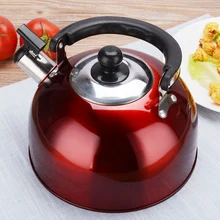 Горячая Распродажа, красный свистящий чайник для газовой плиты, 3л чайник из нержавеющей стали со свистком, красивая бутылка для воды