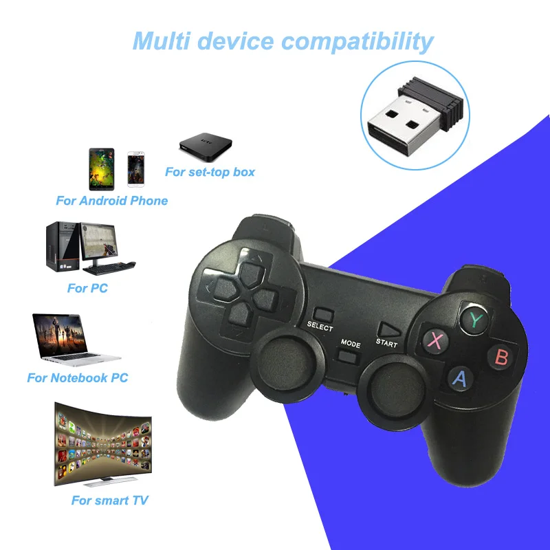 2,4G беспроводной геймпад для PS3/PC/Android/tv Box игровой контроллер Джойстик для телефона контроллер с Micro USB или type C