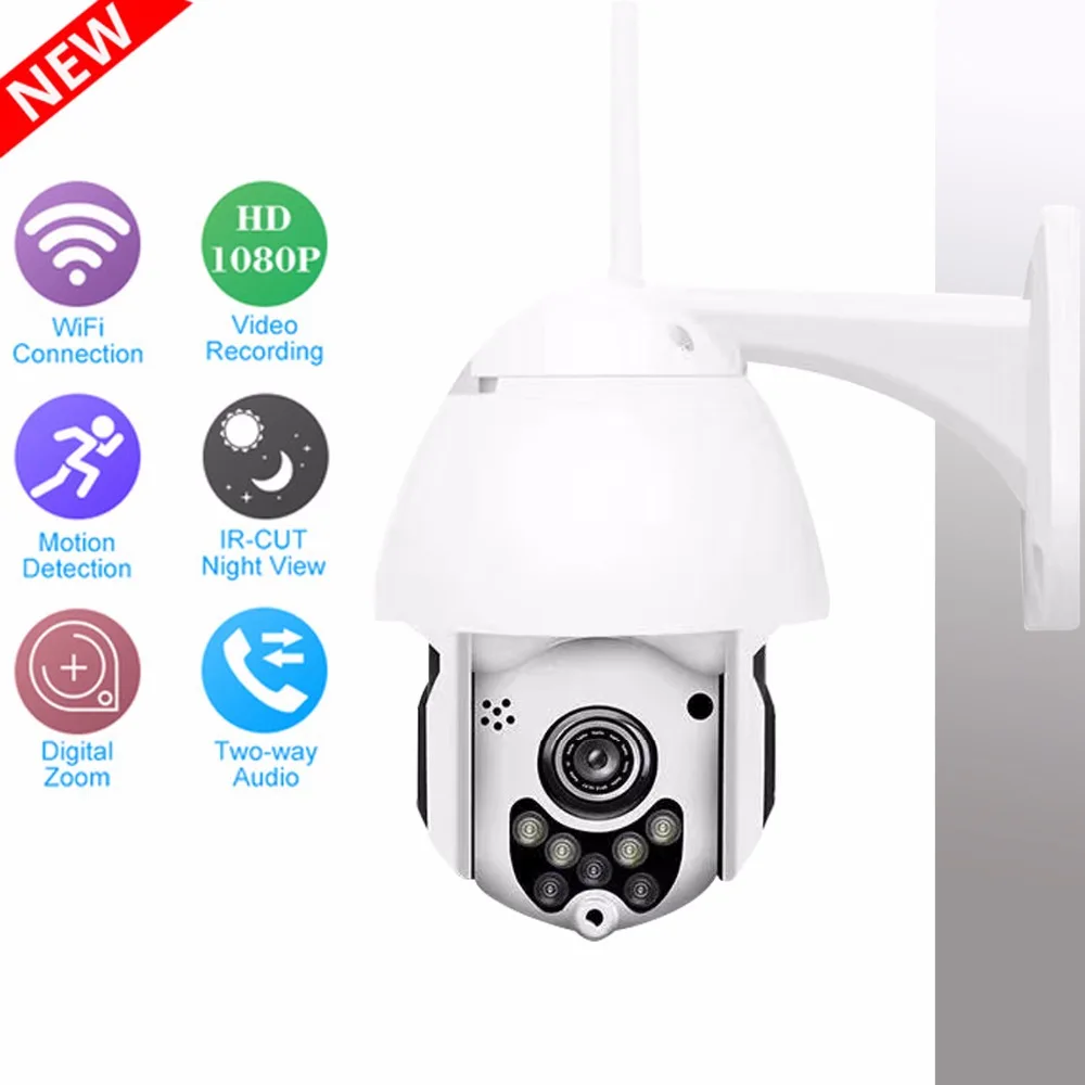 TOMLOV 1080 P PTZ wi-fi камера наружная скорость купольная Беспроводная ip-камера безопасности наружная панорамирование наклон 4X зум IR CCTV камера IP Camara