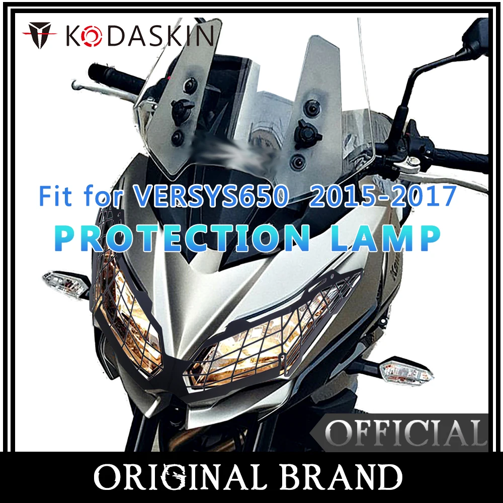 

KODASKIN Headlight Protection Cover Grille Guard Headlight Protection Headlight Cover for Kawasaki Versys650 15-17