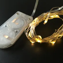 50 шт./лот 2 м 20LED с питанием от аккумулятора сказочная Гирлянда Свет серебристо-медный провод мини лоза лампа Рождество Рождественская вечеринка Свадебный декор с цветами