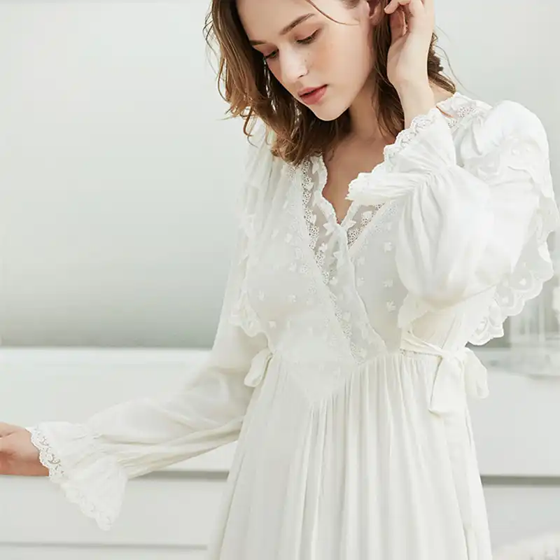 old fashioned white cotton nightgowns
