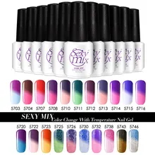Sexy mix nail polish color change temperature gel nail design DIY full set 25 colors available Soak off UV gel polish gel nails