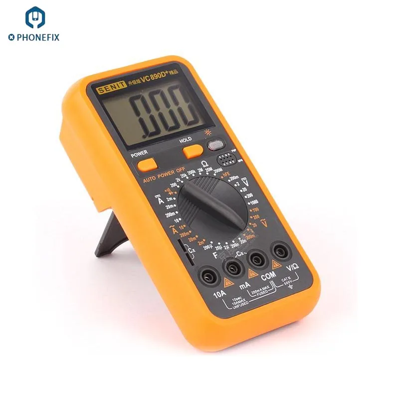 

True RMS VC890D Digital Multimeter 20mF Capacitance Meter with Testing Probe Pen Amp Volt mAh Data Reader with LCD Display