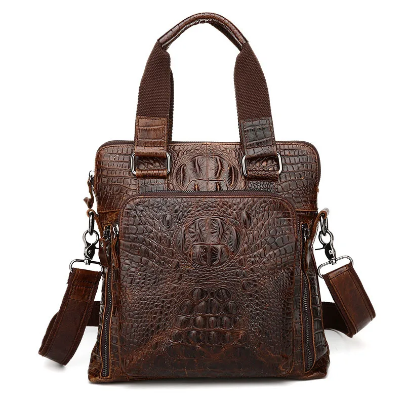 AETOO Новая мужская сумка из крокодиловой кожи, мужская деловая модная кожаная сумка, мужская сумка через плечо - Цвет: 1