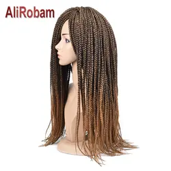AliRobam Box Вязание косичками Наращивание волос 22 корни 14 "18" 22 "омбре Коричневый Серый Красный синтетический плетение волос оптом вязание