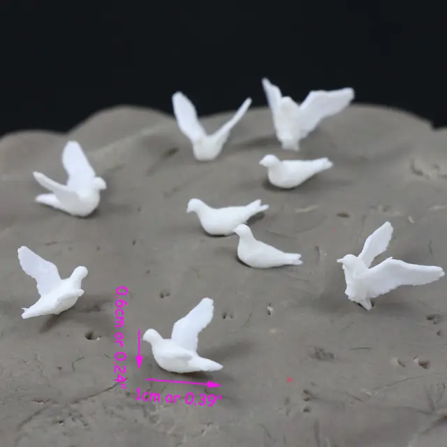 GY26075 24pcs 1:75 OO Scale plastic Birds Small figure Toy pigeon dove bird of peace