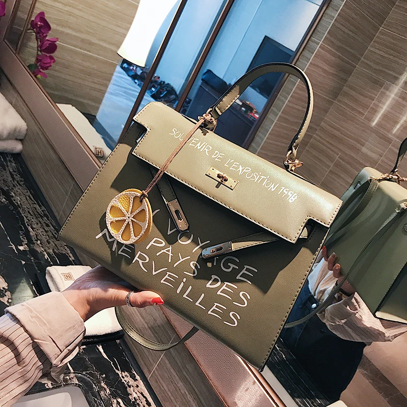 

Brand 2018 Women New Bag female letters printed handbag commuter bag shoulder bag Messenger bag f