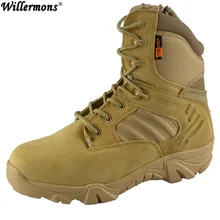 2017 hombres de Invierno Al Aire Libre de Cuero Genuino Botas Para la Nieve de Los Hombres de Combate Del Ejército Del Desierto Tácticas Militares Botines Zapatos Botas Hombre