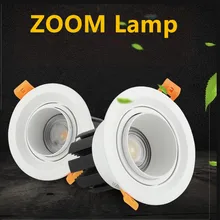 85-265VAC Вход 5 Вт-35 Вт светодиодный встроенный, потолочный светильник, масштабирование 15 до 60 градусов угол луча вниз свет, зум встроенный COB точечная лампа