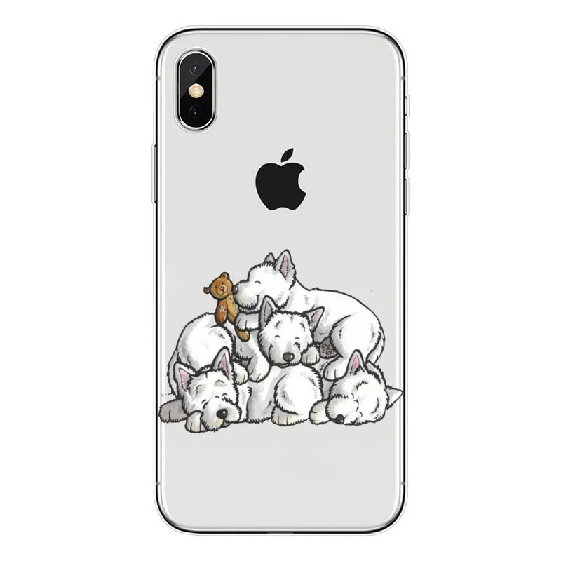 Encantador dos desenhos animados cao wetie Magro caso de telefone de silicone Macio Para iPhone 5 6 7 8 Plus Mais X XR Xmax - Цвет: TPU