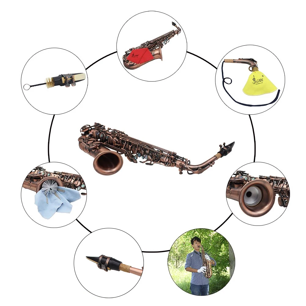 Профессиональный Бенд Eb e-плоский альт саксофон Саксофон Abalone оболочка ключ вырезание шаблон с Чехол перчатки, Чистящая салфетка ремни щетка