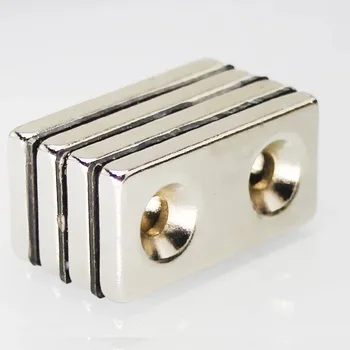 

5pcs 40*20*5mm Neodymium Rare Earth Magnet Hole 5mm/ Rectangle Strong NdFeB Magnet 40x20x5mm 2 Countersunks