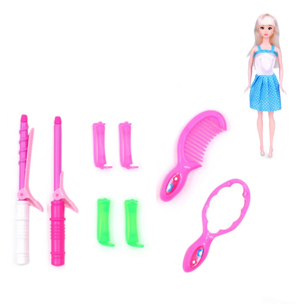 8 Pcs Doll Hair Care Beauty Salon Accessories Kit Dolls Comb
