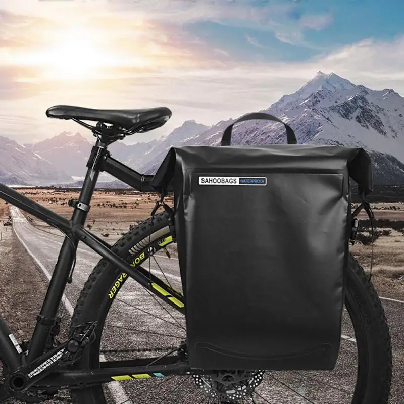Perfect 20L Waterproof Bicycle Bag MTB Mountain Road Bicycle Pannier Bike Rear Rack Tail Seat Pack One Side Cycling Luggage Carrier Bags 11