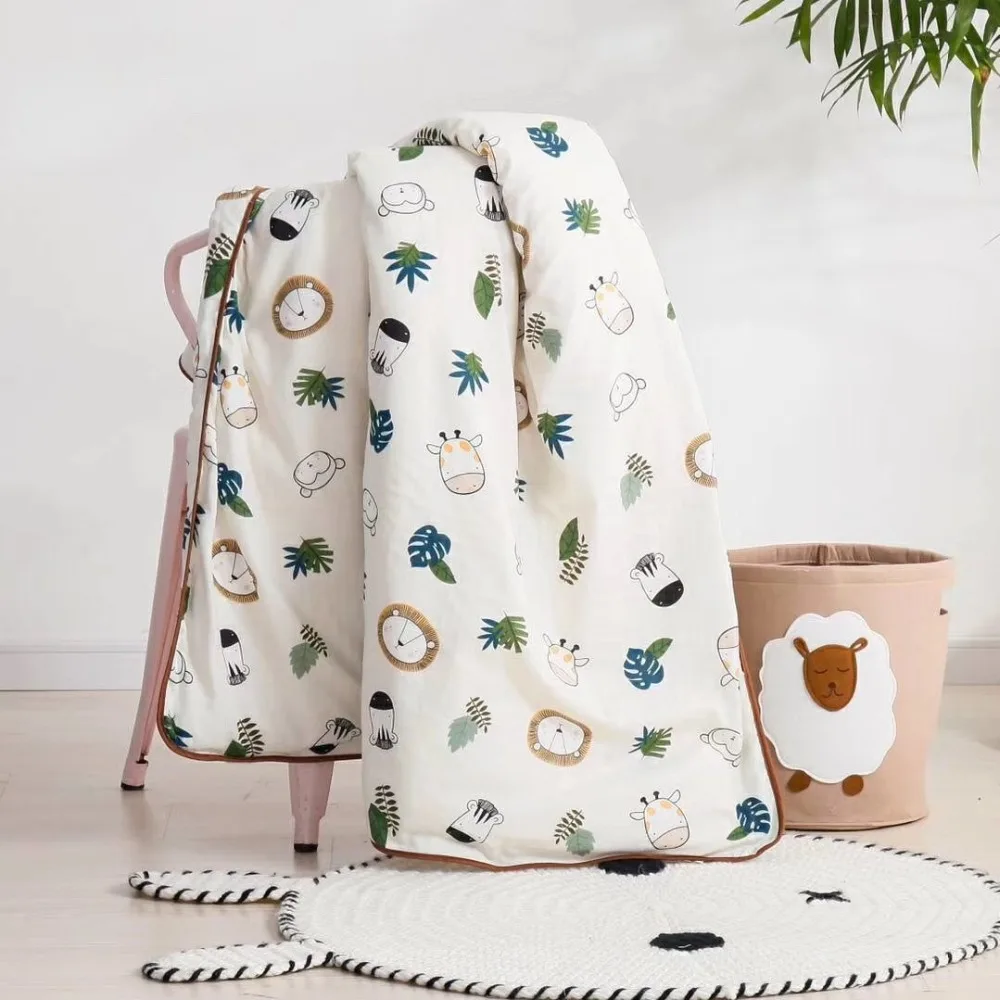 1 piece 120x150cm baby bedding duvet cover muslin cotton super soft baby kids quilt cover (21)