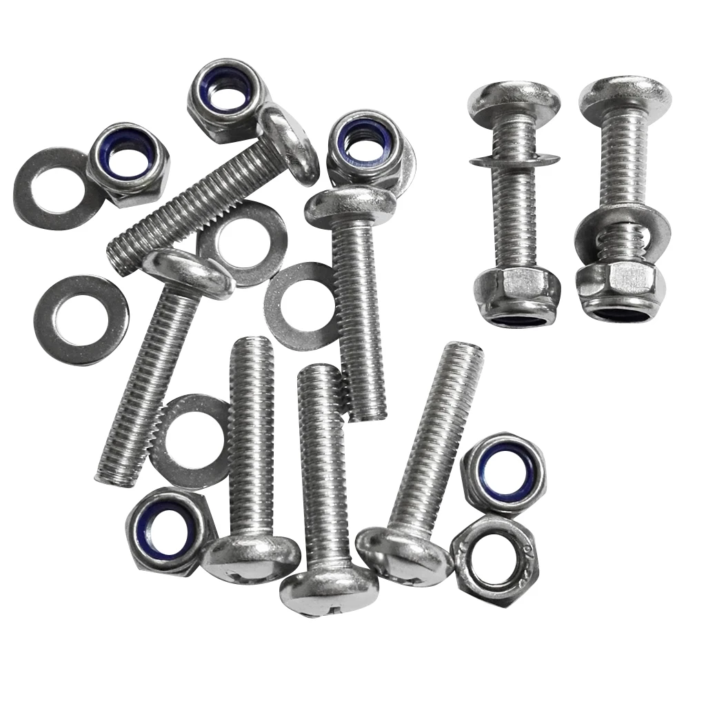 8 Pieces Kayak Screws Nuts Washers Marine Canoe Boat Dinghy Hardware Tackle Kit M6