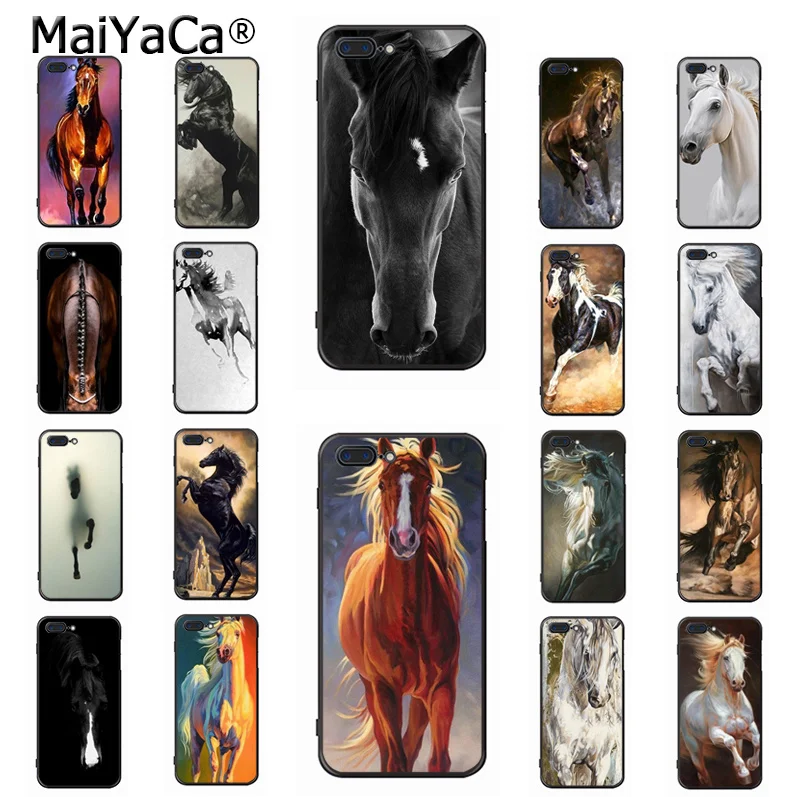 

MaiYaCa Diy Colorful Printing Drawing TPU phone case horse for iPhone 8 7 6 6S Plus X 5 5S SE 5C Cover